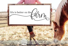 Life Is Better On The Farm SVG | Farmhouse Sign SVG | dxf an Product Image 1