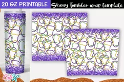 Sublimation Mardi Gras Necklaces 20 Oz. skinny tumbler Product Image 2
