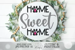 Home Sweet Home - Dog Cat Paws with Heart - Farmhouse Sign Product Image 3