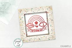 Birthday Rainbow with Ribbon to add name svg dxf to cut file Product Image 4