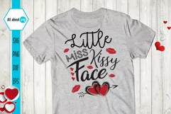 Little Miss Kissy Face Svg, Valentine's Day Svg Product Image 1