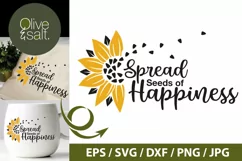 Spread seeds of happiness svg, inspirational quote svg Product Image 1