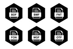 Set Of File Formats Icons Product Image 1