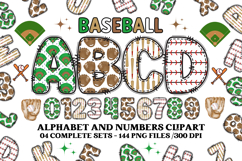 Baseball Sport Alphabet png clipart, baseball letters doodle Product Image 1