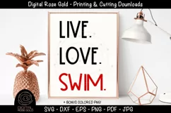 Live Love Swim - Swimming Ocean Waves SVG, Pool Party SVG Product Image 1