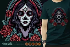 Beautiful Girl Mexican Calavera Catrina SVG Illustrations Product Image 1