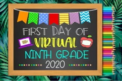 First Day Virtual Ninth Grade Sign I First Day School Sign Product Image 2