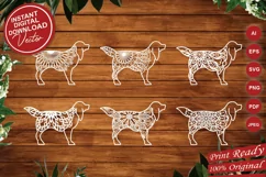 Papercut Dogs Set, Mandala Dogs, Pet, Animal, Floral, Cute Product Image 1