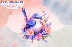 Fairy Bird Flower Watercolor Clipart Product Image 7