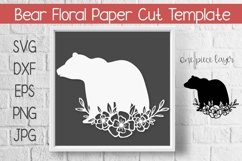 Bear Paper Cut Template Design SVG Product Image 1