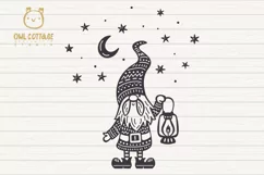 Scandinavian Gnomes SVG, Good Night Gnome with Lantern, Tomt Product Image 6