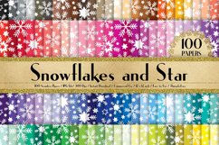 100 Seamless Snowflakes and Stars Digital Papers Product Image 1