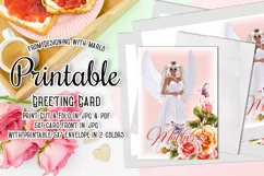 Pretty Blonde Angel Printable Mother's Day Card & Envelope Product Image 1