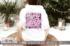 Pink Christmas Sublimation Pattern | PNG | Christmas Collage Product Image 2