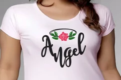 Angel svg, angel text svg, Memorial svg, rose svg Product Image 2