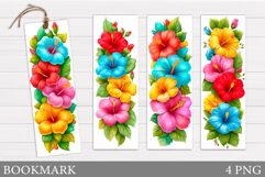 Tropical Flowers Bookmark. Flowers Bookmark Sublimation Product Image 1