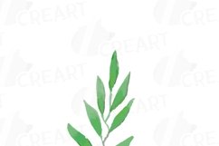 Green leaves and branches watercolor clip art pack, hand painted leafs collection. PNG, jpg, svg, vector illustrator &amp; corel files included Product Image 9