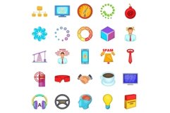 Commercialist icons set, cartoon style Product Image 1