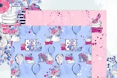 Fashion Shoes Shopping Floral Silver Glitter Paper Pack Product Image 3