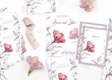 Watercolor red rose flower clipart. Botanical illustration Product Image 3