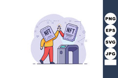 NFT concept with person and document high five celebrating d Product Image 1