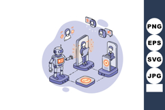Robot interacting with virtual people and digital communicat Product Image 1