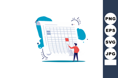 Person Pointing at Large Calendar Schedule Planning and Orga Product Image 1
