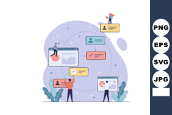 People collaborating on project management with charts and c Product Image 1