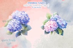 Hydrangea Flowers Watercolor Sublimation Clipart Product Image 7