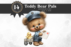 Baby Teddy Bears in Jobs Clipart PNG Set Product Image 7
