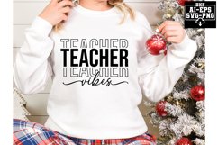Teacher Vibes Svg Cut Files Creative Art Product Image 1