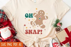 Retro Christmas svg, Oh Snap svg, Merry Christmas svg Product Image 1