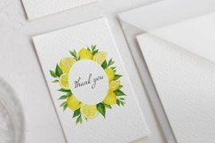 Watercolor lemon frame, wreath, border set. Tropical clipart Product Image 6