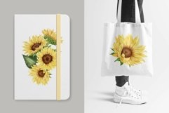 Sunflower clipart. Watercolor flower. Summer floral PNG Product Image 4