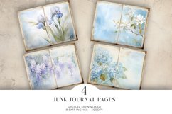 Watercolor Flowers Junk Journal Digital Paper Bi-fold Product Image 1
