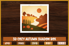 6 Autumn landscape shadow box ,Autumn Paper cut Product Image 7