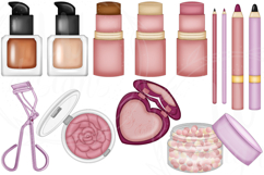Beauty Makeup Clipart, Glam Girl Spa Graphics, Cosmetics PNG Product Image 6