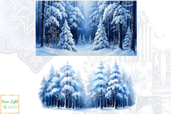Blue Winter Christmas Clipart, Cold Christmas Graphics PNG Product Image 6