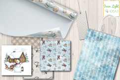 Watercolor Cozy Winter Seamless Patterns, Winter Backgrounds Product Image 6