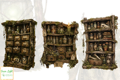 Goblincore Apothecary Clipart, Whimsical Forest PNG Bundle Product Image 6