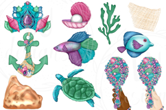 Mermaids Clipart, Summer Graphics, Sea Life Illustrations Product Image 6