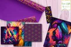 Retro 80s Digital Papers, 80s Memphis Patterns, Neon Lights Product Image 6