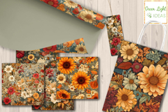 Vintage Cottage Fall Flowers Digital Papers, Floral Papers Product Image 6