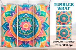 Rainbow Mandala Tumbler Sublimation, 20 oz Tumbler Wrap Product Image 1