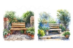 Cozy Garden watercolor Clipart Bundle- 16, JPG Product Image 9