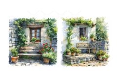 Cozy Garden watercolor Clipart Bundle- 16, JPG Product Image 5