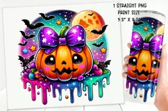Cute and Spooky Halloween Tumbler wrap PNG, 20 oz. Product Image 2