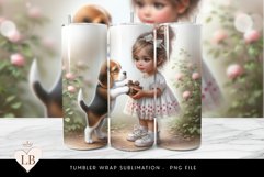 Cute Girl &amp; Puppy Seamless Tumbler Wrap Product Image 1