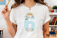 6th Birthday Girl Unicorn Number Clipart Product Image 2