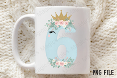 6th Birthday Girl Unicorn Number Clipart Product Image 3